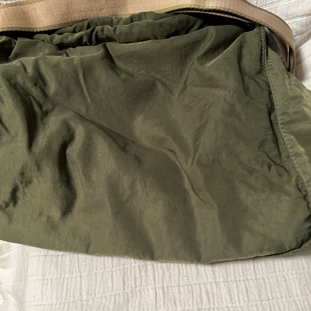 Rotunda Olive Green Bag with Orange Strap - Picture 2 of 5